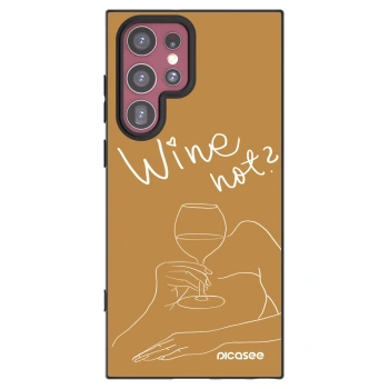 Picasee crna silikonska maskica za Samsung Galaxy S22 Ultra 5G - Wine not