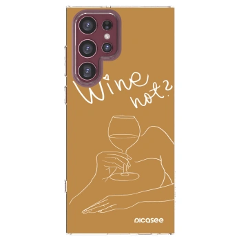 Picasee silikonska prozirna maskica za Samsung Galaxy S22 Ultra 5G - Wine not