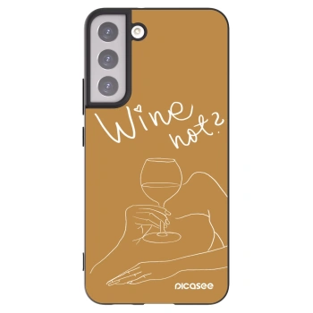 Picasee crna silikonska maskica za Samsung Galaxy S22+ 5G - Wine not
