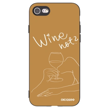 Picasee crna silikonska maskica za Apple iPhone SE 2022 - Wine not