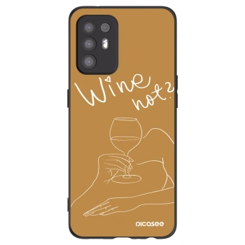 Picasee crna silikonska maskica za OPPO A94 5G - Wine not