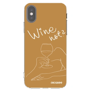 Picasee silikonska prozirna maskica za Apple iPhone X/XS - Wine not