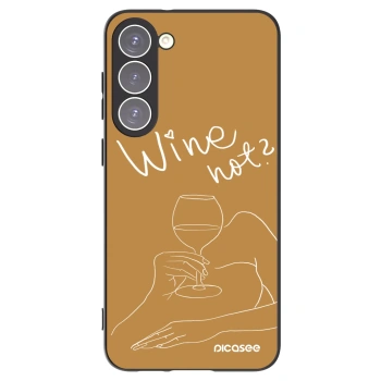 Picasee crna silikonska maskica za Samsung Galaxy S23+ 5G - Wine not