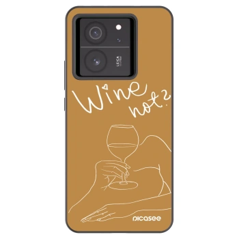 Picasee crna silikonska maskica za Xiaomi 13T Pro - Wine not