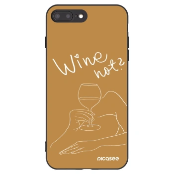 Picasee crna silikonska maskica za Apple iPhone 7 Plus - Wine not