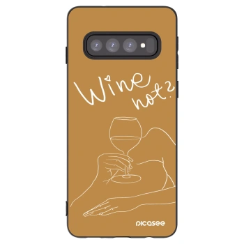 Picasee crna silikonska maskica za Samsung Galaxy S10 G973 - Wine not