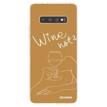 Picasee silikonska prozirna maskica za Samsung Galaxy S10 Plus G975 - Wine not
