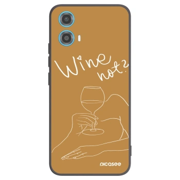 Picasee crna silikonska maskica za Motorola Moto G34 5G - Wine not