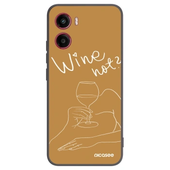 Picasee crna silikonska maskica za Motorola Moto G05 - Wine not