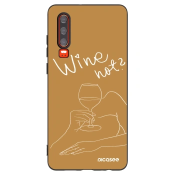 Picasee crna silikonska maskica za Huawei P30 - Wine not