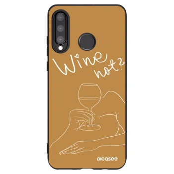 Picasee crna silikonska maskica za Huawei P30 Lite - Wine not