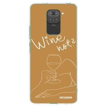 Picasee crna silikonska maskica za Xiaomi Redmi Note 9 - Wine not