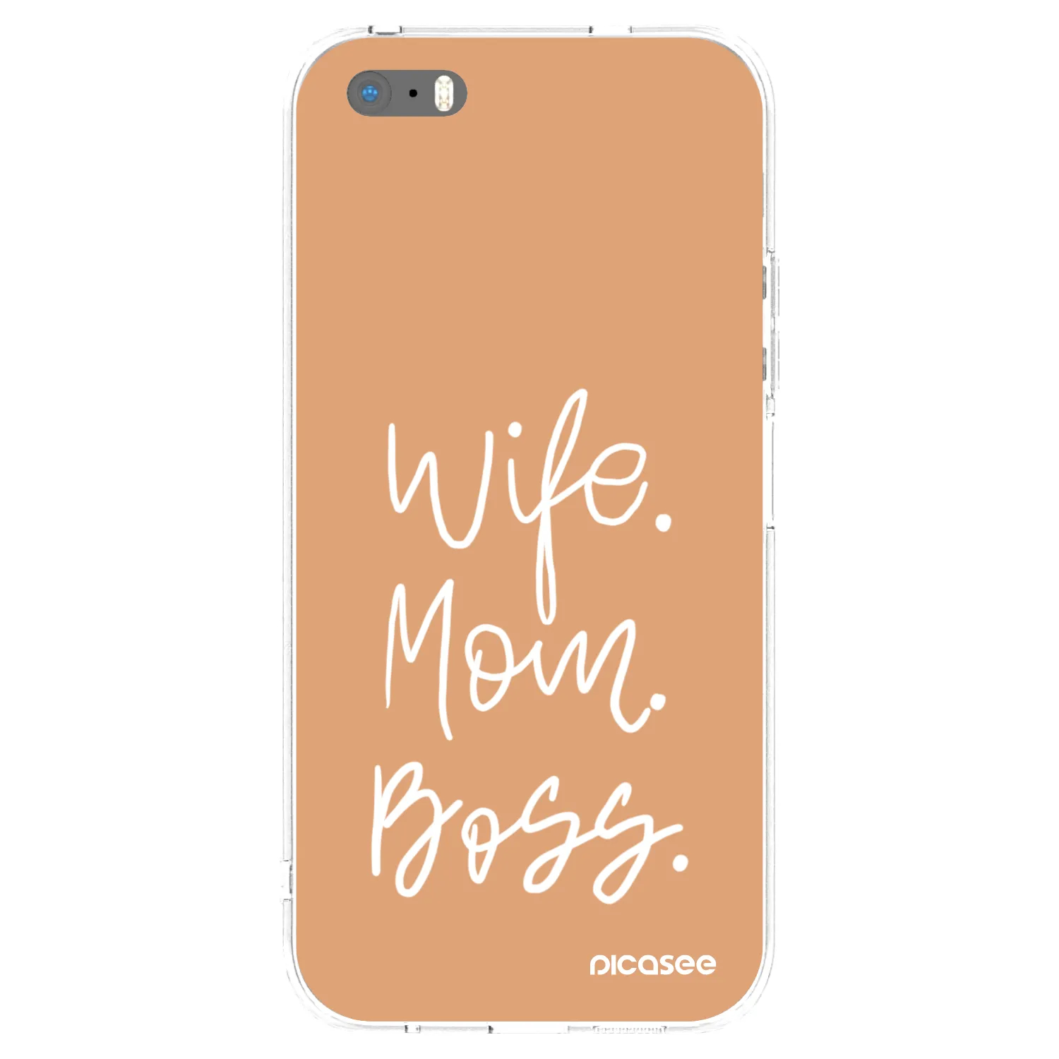 Picasee silikonska prozirna maskica za Apple iPhone 5/5S/SE - Boss Mama