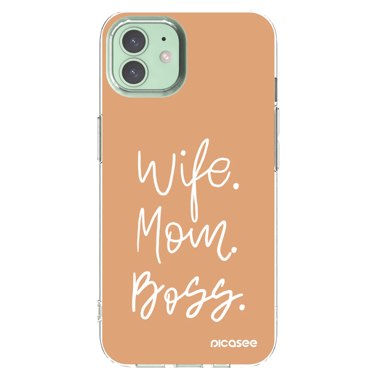Picasee silikonska prozirna maskica za Apple iPhone 12 - Boss Mama