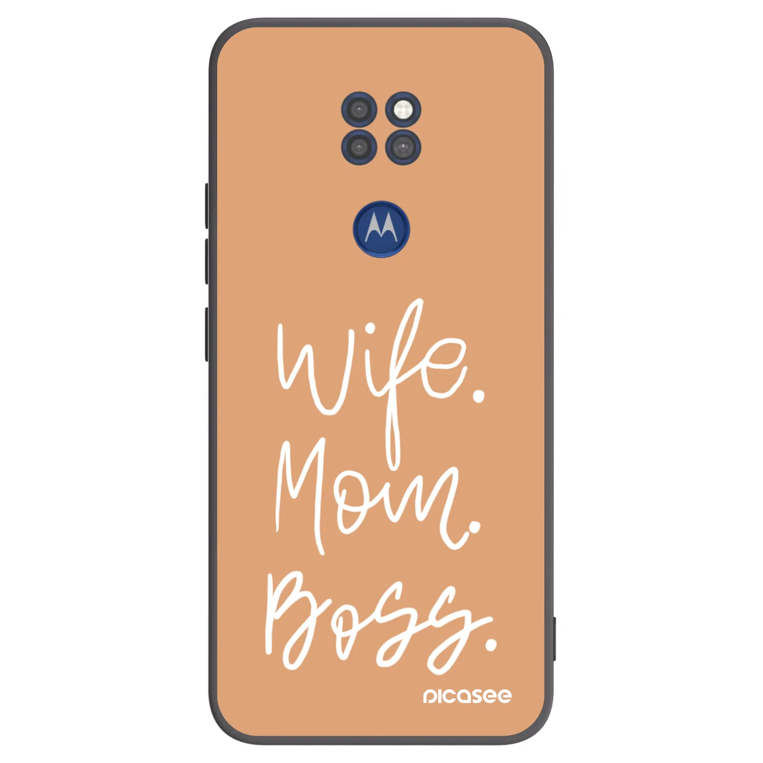 Picasee crna silikonska maskica za Motorola Moto G9 Play - Boss Mama