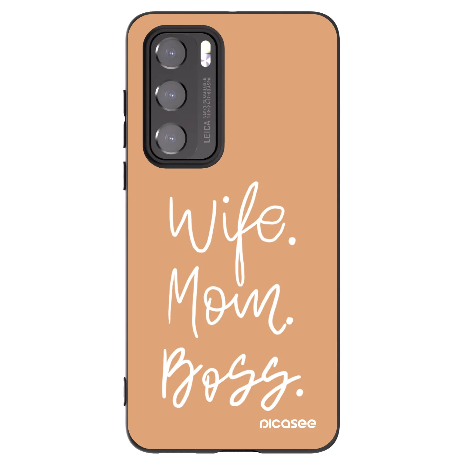 Picasee crna silikonska maskica za Huawei P40 - Boss Mama
