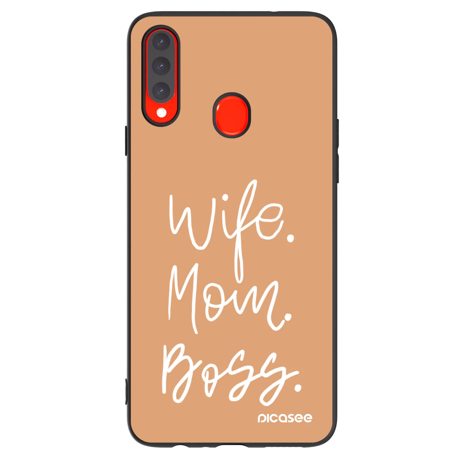 Picasee crna silikonska maskica za Samsung Galaxy A20s - Boss Mama