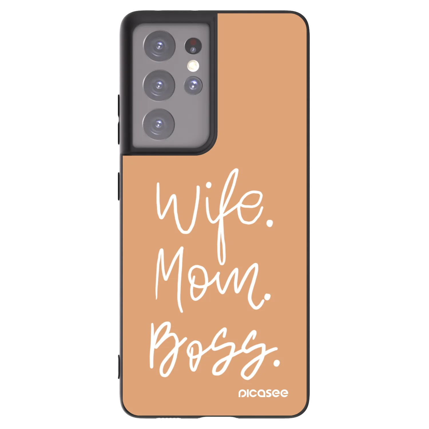 Picasee crna silikonska maskica za Samsung Galaxy S21 Ultra 5G G998B - Boss Mama