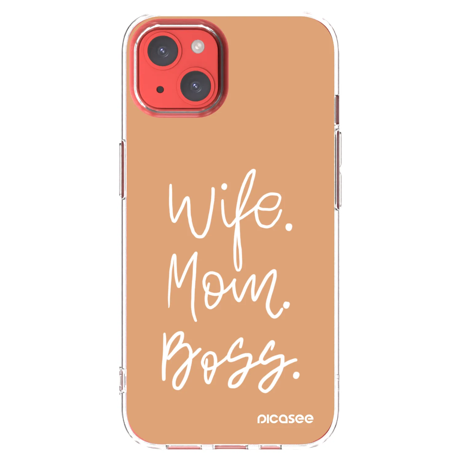 Picasee silikonska prozirna maskica za Apple iPhone 13 - Boss Mama