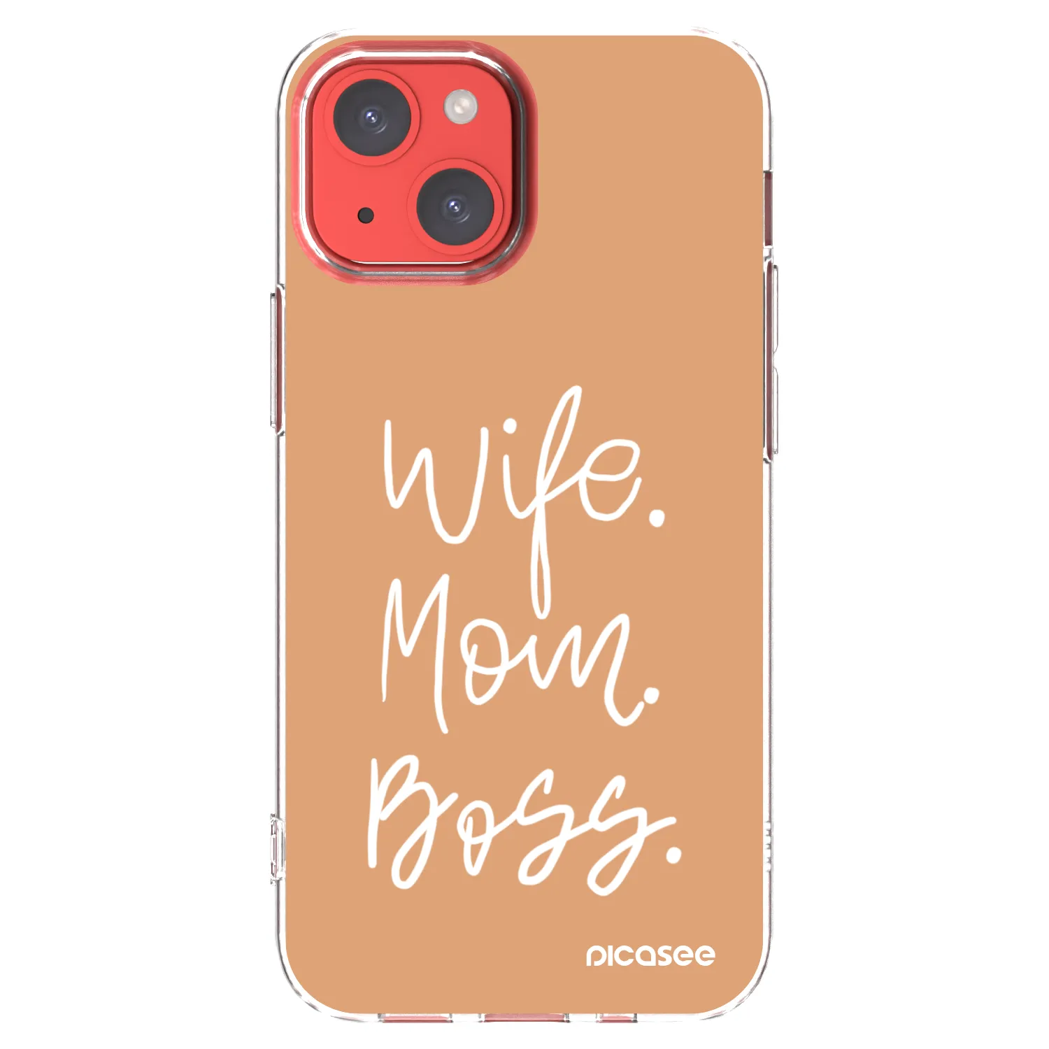 Picasee silikonska prozirna maskica za Apple iPhone 13 mini - Boss Mama