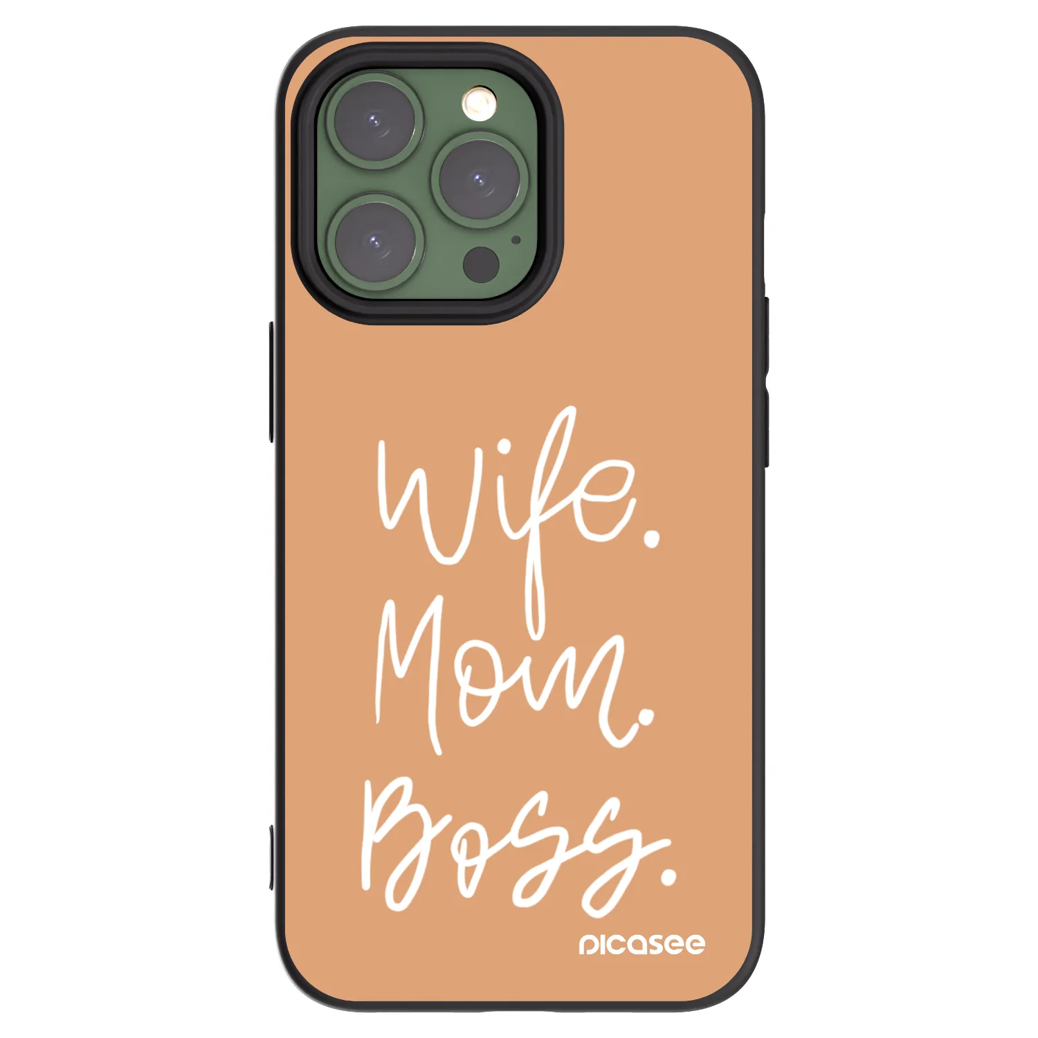 Picasee crna silikonska maskica za Apple iPhone 13 Pro - Boss Mama