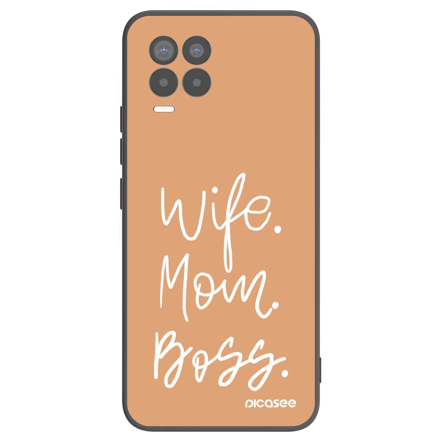 Picasee crna silikonska maskica za Realme 8 4G - Boss Mama