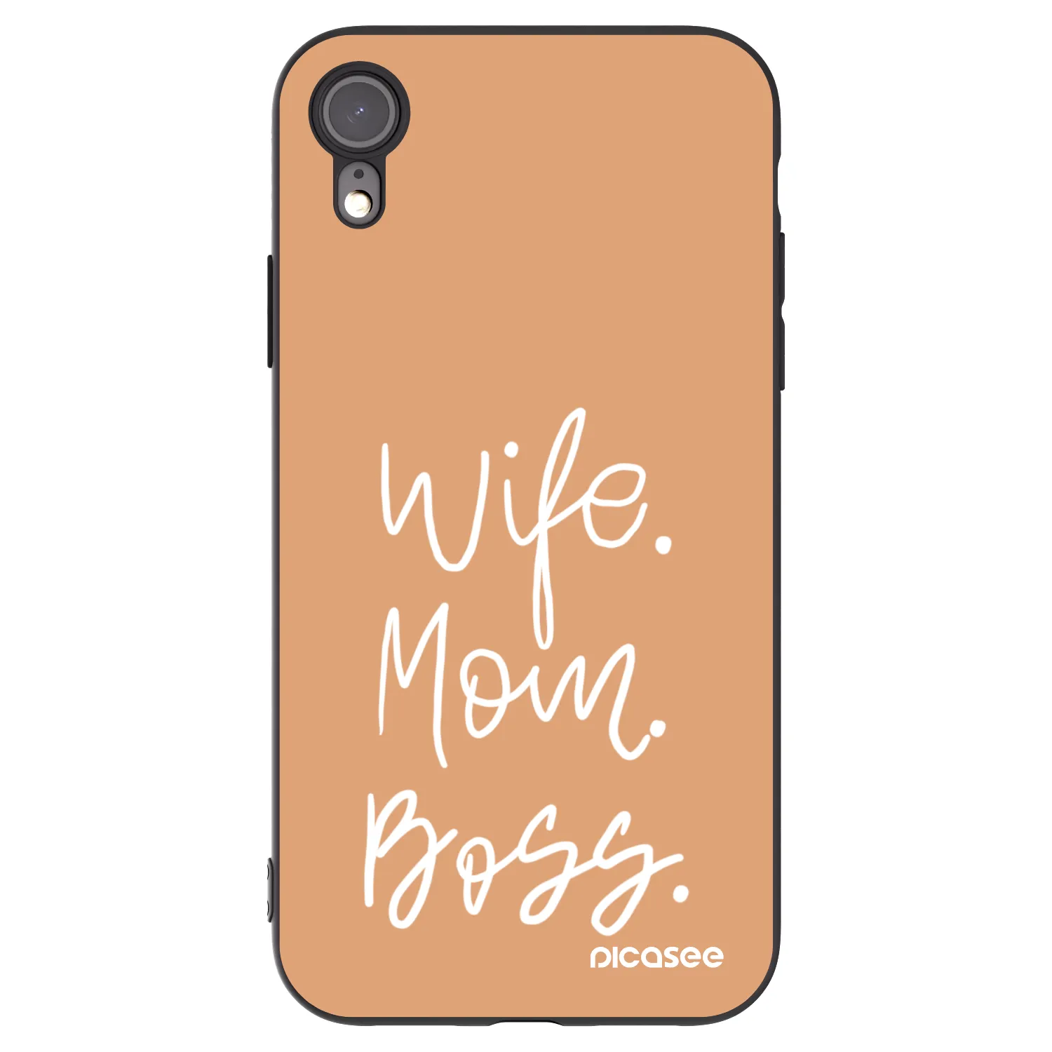 Picasee crna silikonska maskica za Apple iPhone XR - Boss Mama