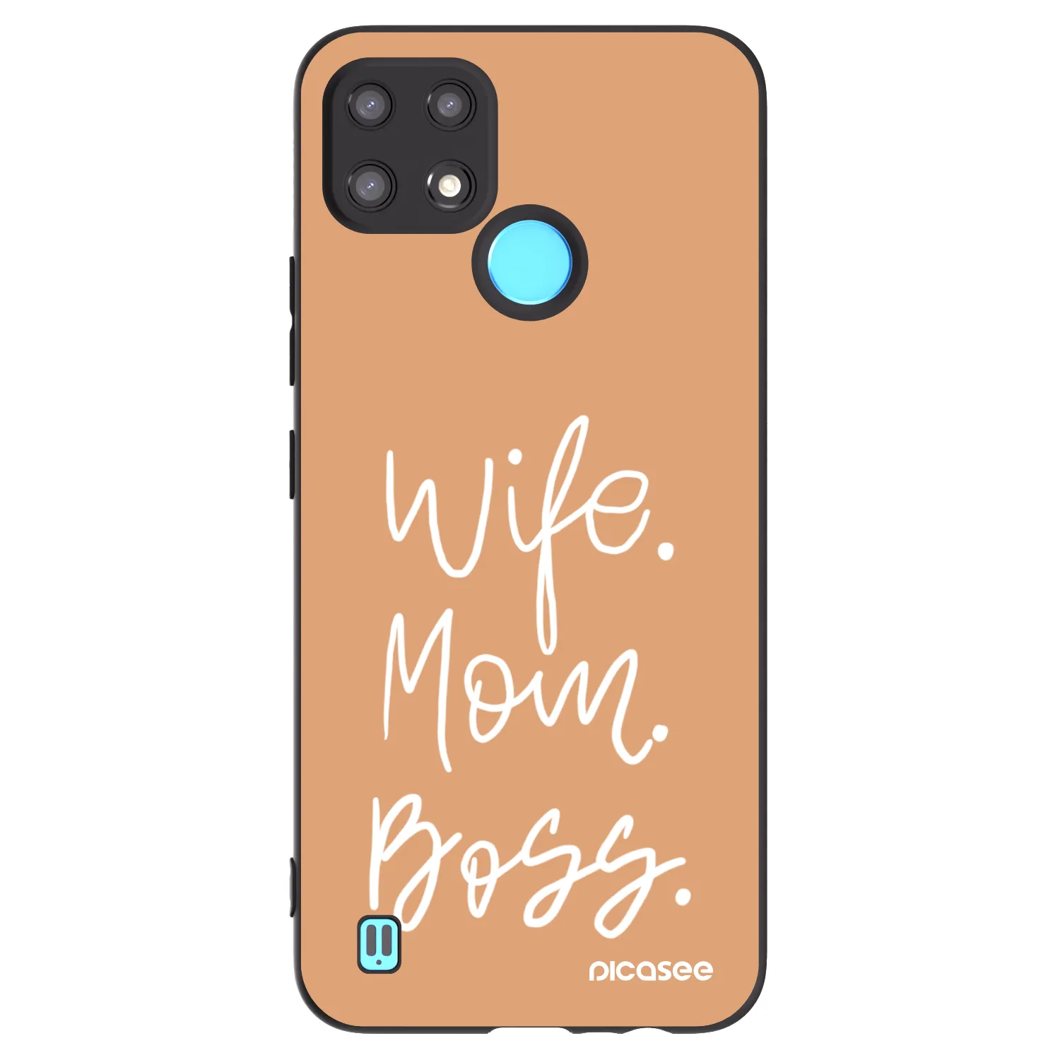 Picasee crna silikonska maskica za Realme C21 - Boss Mama
