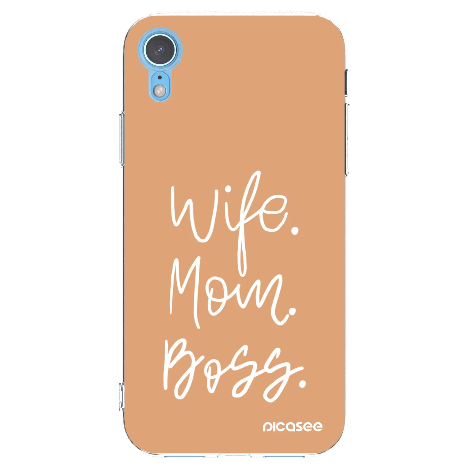 Picasee silikonska prozirna maskica za Apple iPhone XR - Boss Mama