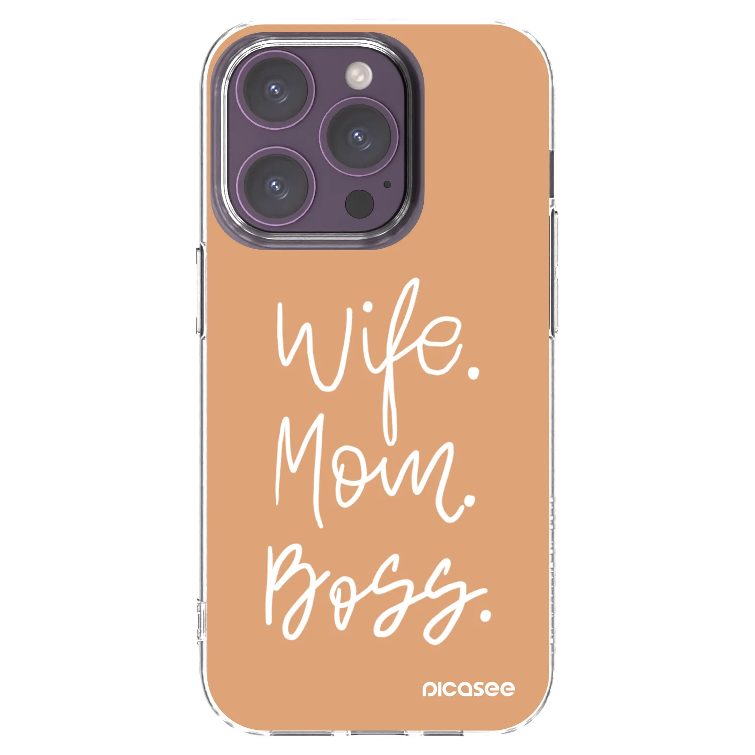 Picasee silikonska prozirna maskica za Apple iPhone 14 Pro - Boss Mama