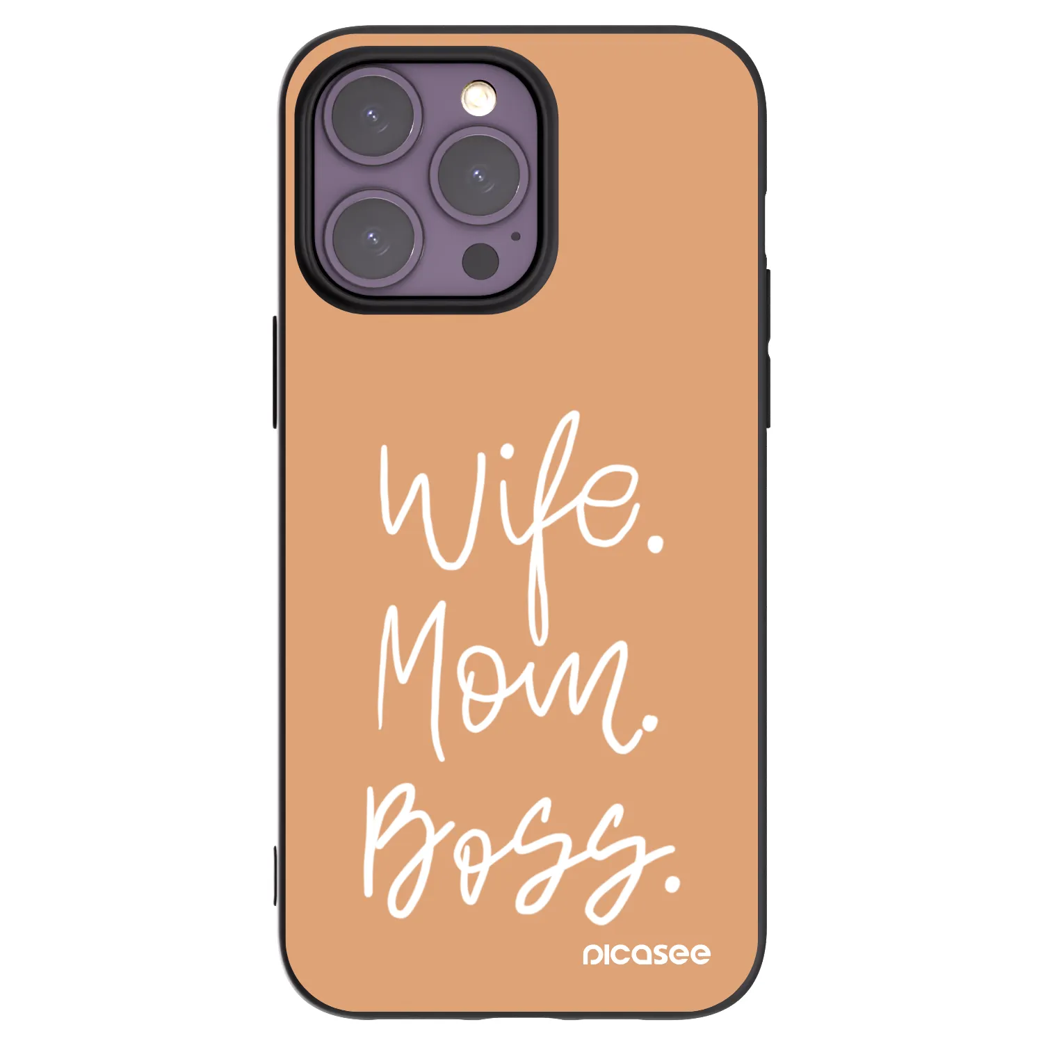 Picasee crna silikonska maskica za Apple iPhone 14 Pro Max - Boss Mama