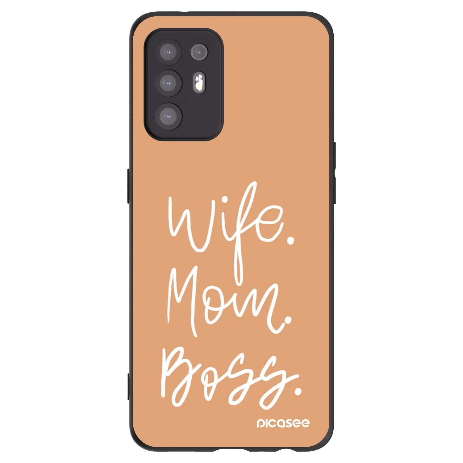 Picasee crna silikonska maskica za OPPO A94 5G - Boss Mama