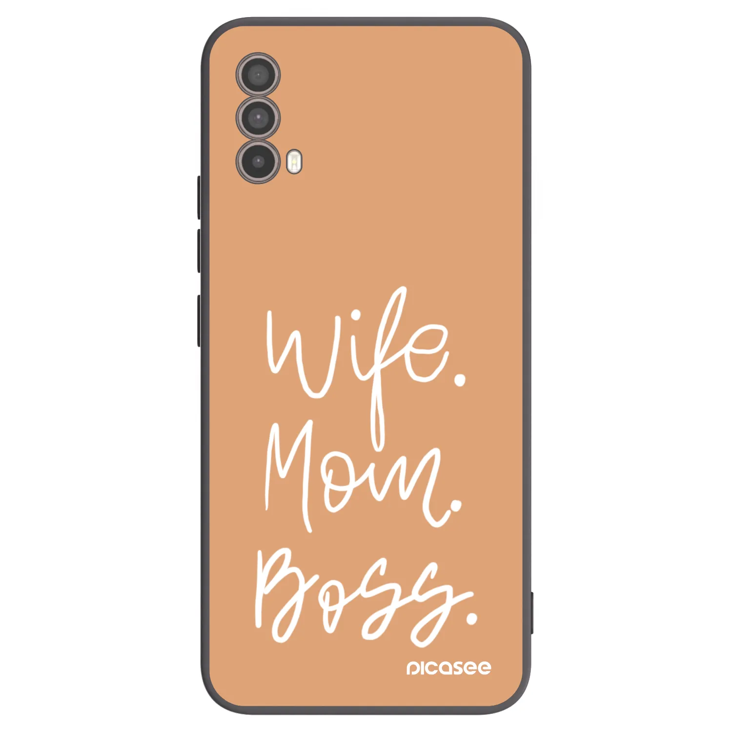 Picasee crna silikonska maskica za Motorola Moto E40 - Boss Mama