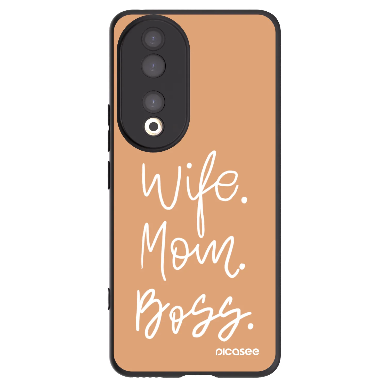 Picasee crna silikonska maskica za Honor 90 5G - Boss Mama