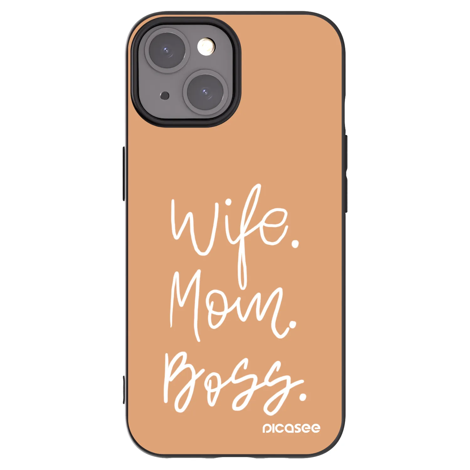 Picasee crna silikonska maskica za Apple iPhone 15 - Boss Mama