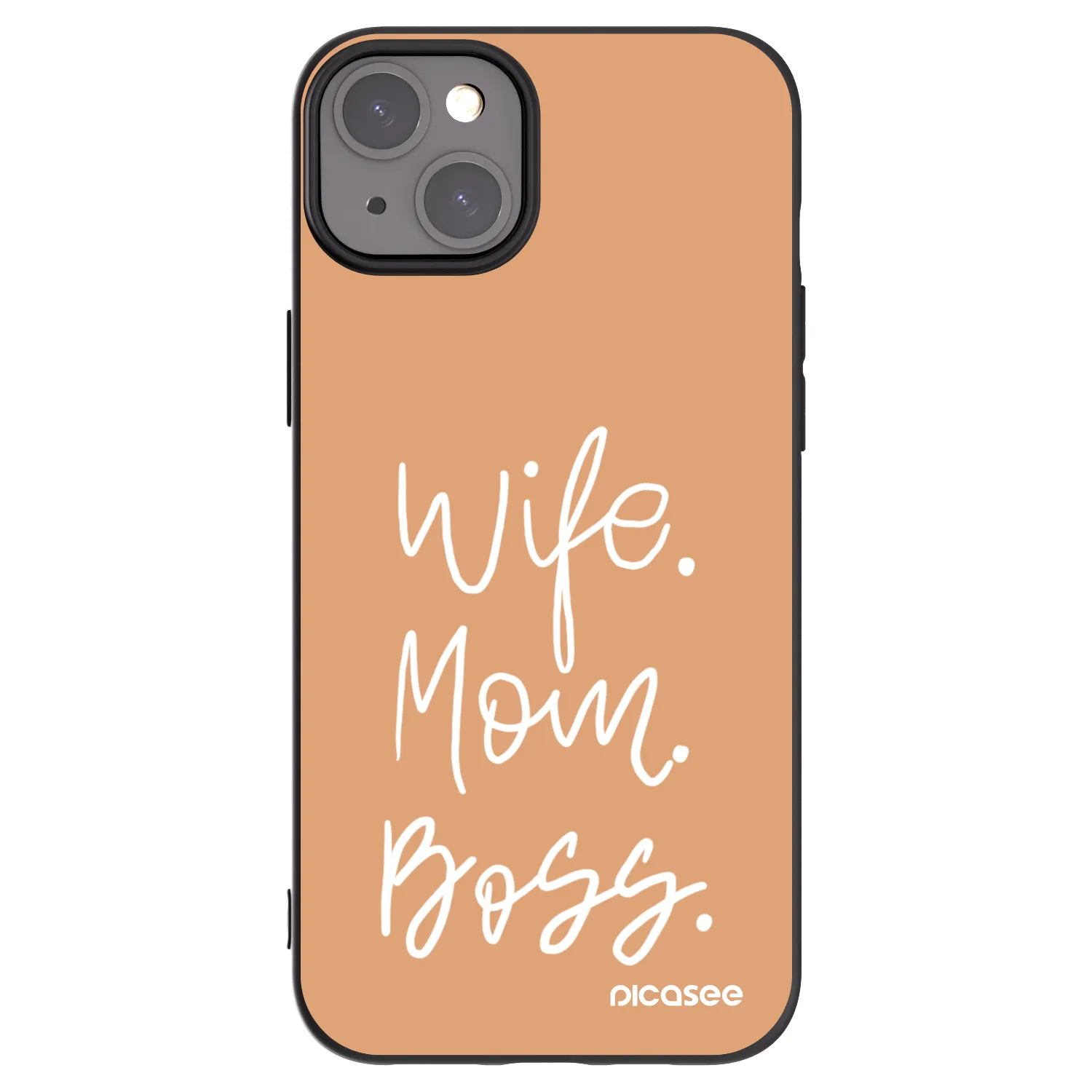 Picasee crna silikonska maskica za Apple iPhone 15 Plus - Boss Mama