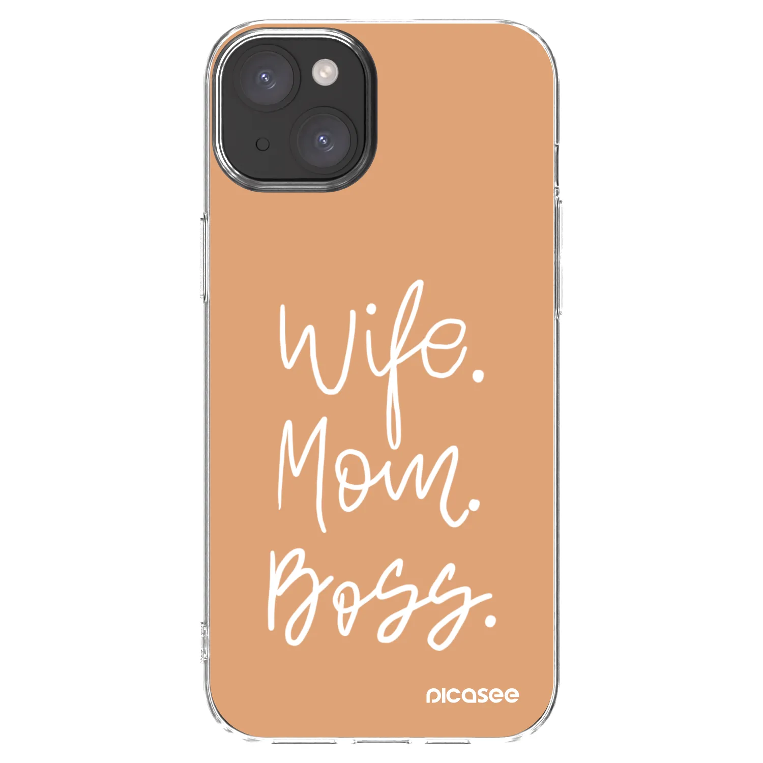 Picasee silikonska prozirna maskica za Apple iPhone 15 Plus - Boss Mama