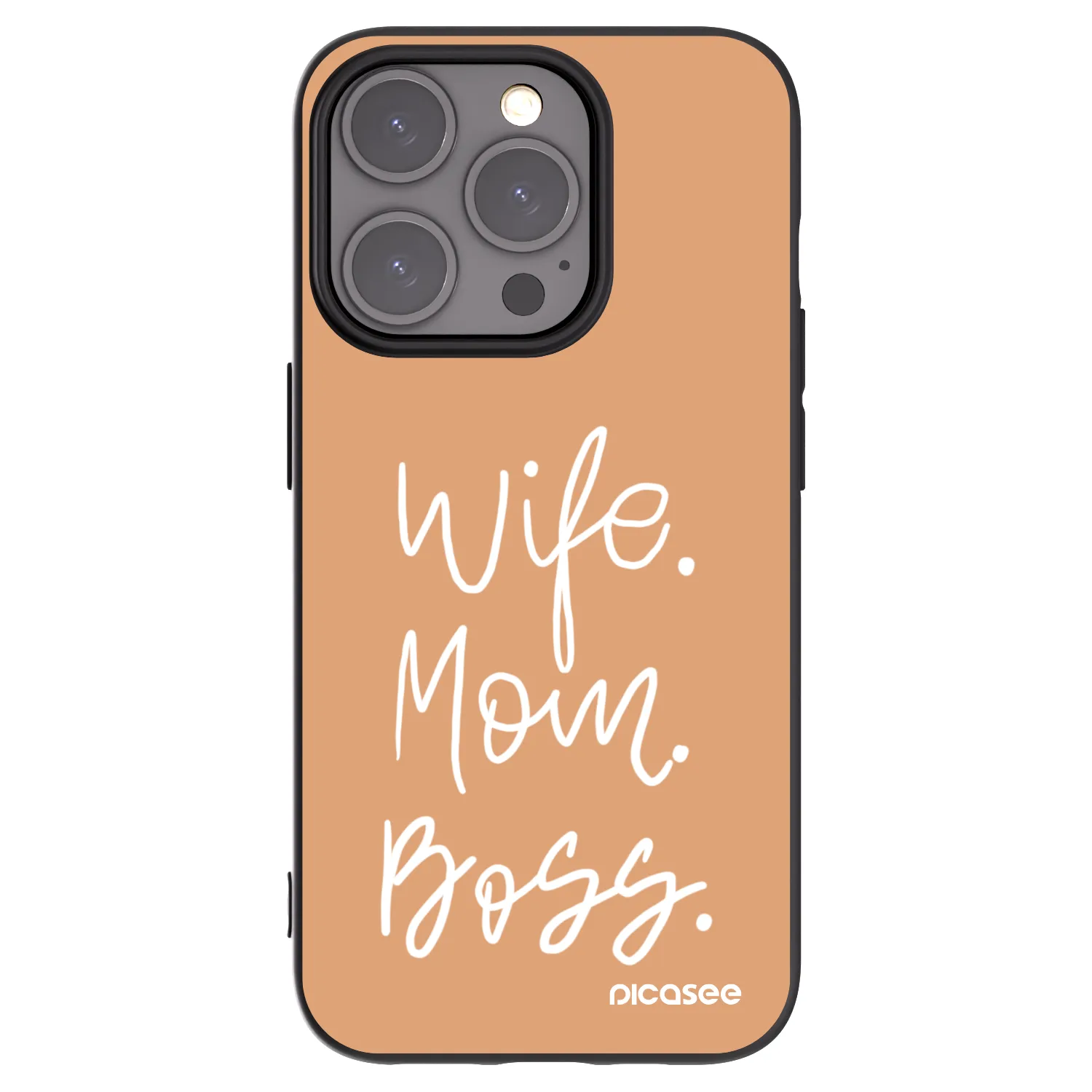 Picasee crna silikonska maskica za Apple iPhone 15 Pro - Boss Mama