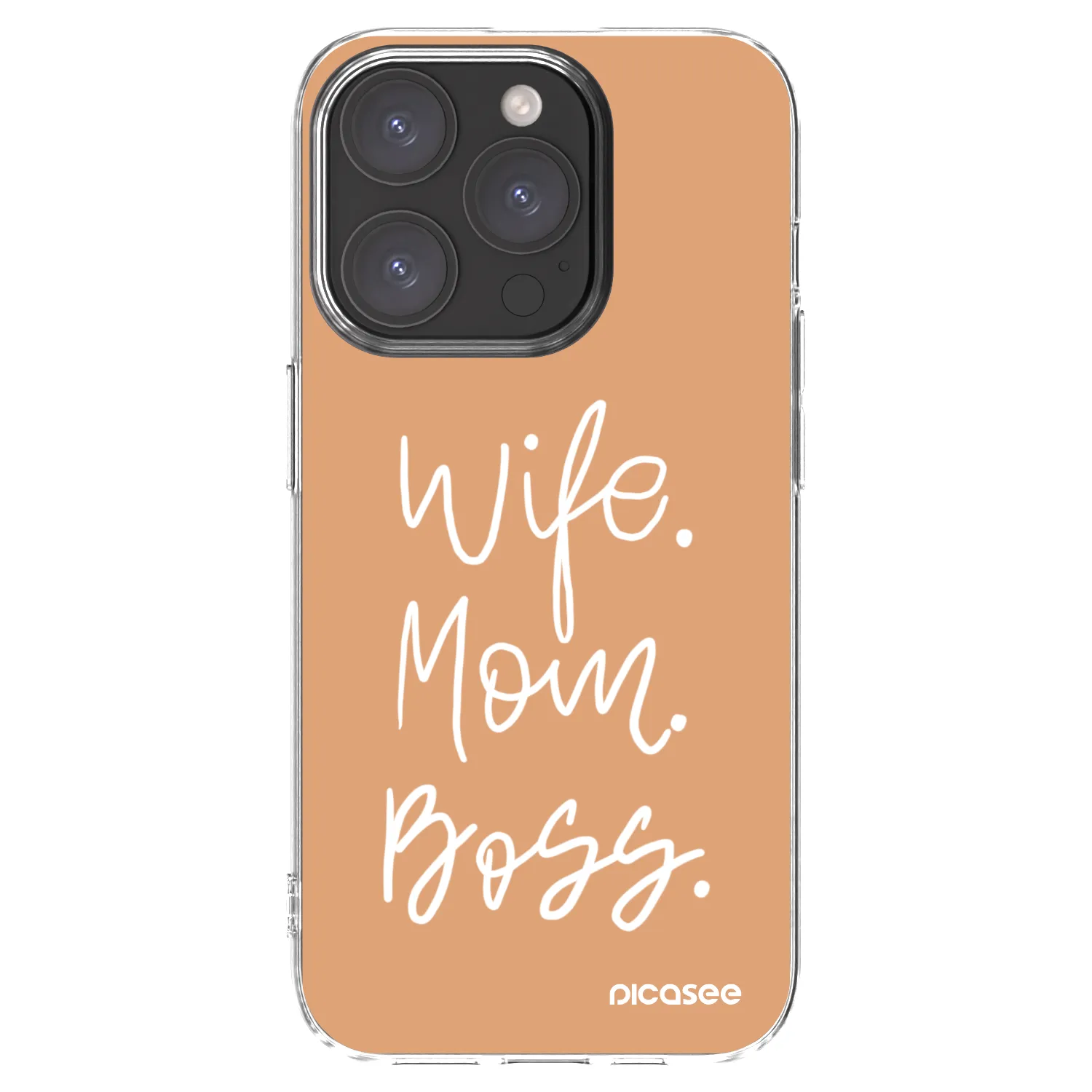 Picasee silikonska prozirna maskica za Apple iPhone 15 Pro - Boss Mama