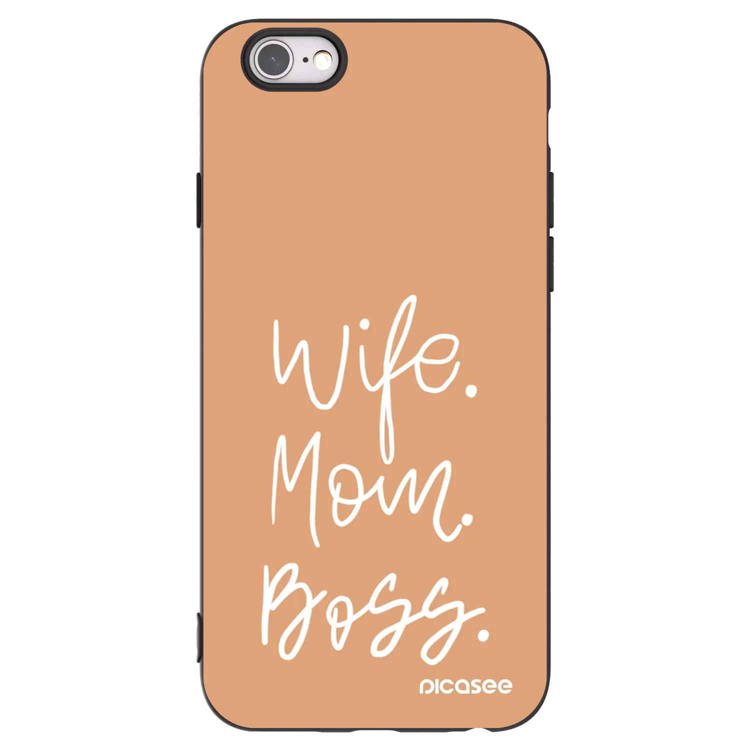 Picasee crna silikonska maskica za Apple iPhone 6/6S - Boss Mama