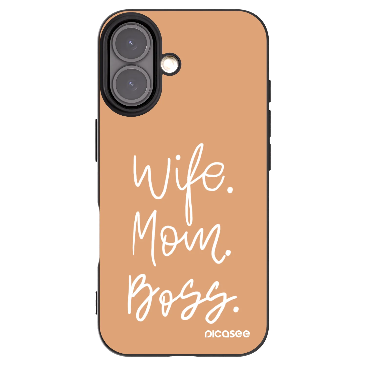 Picasee crna silikonska maskica za Apple iPhone 16 - Boss Mama