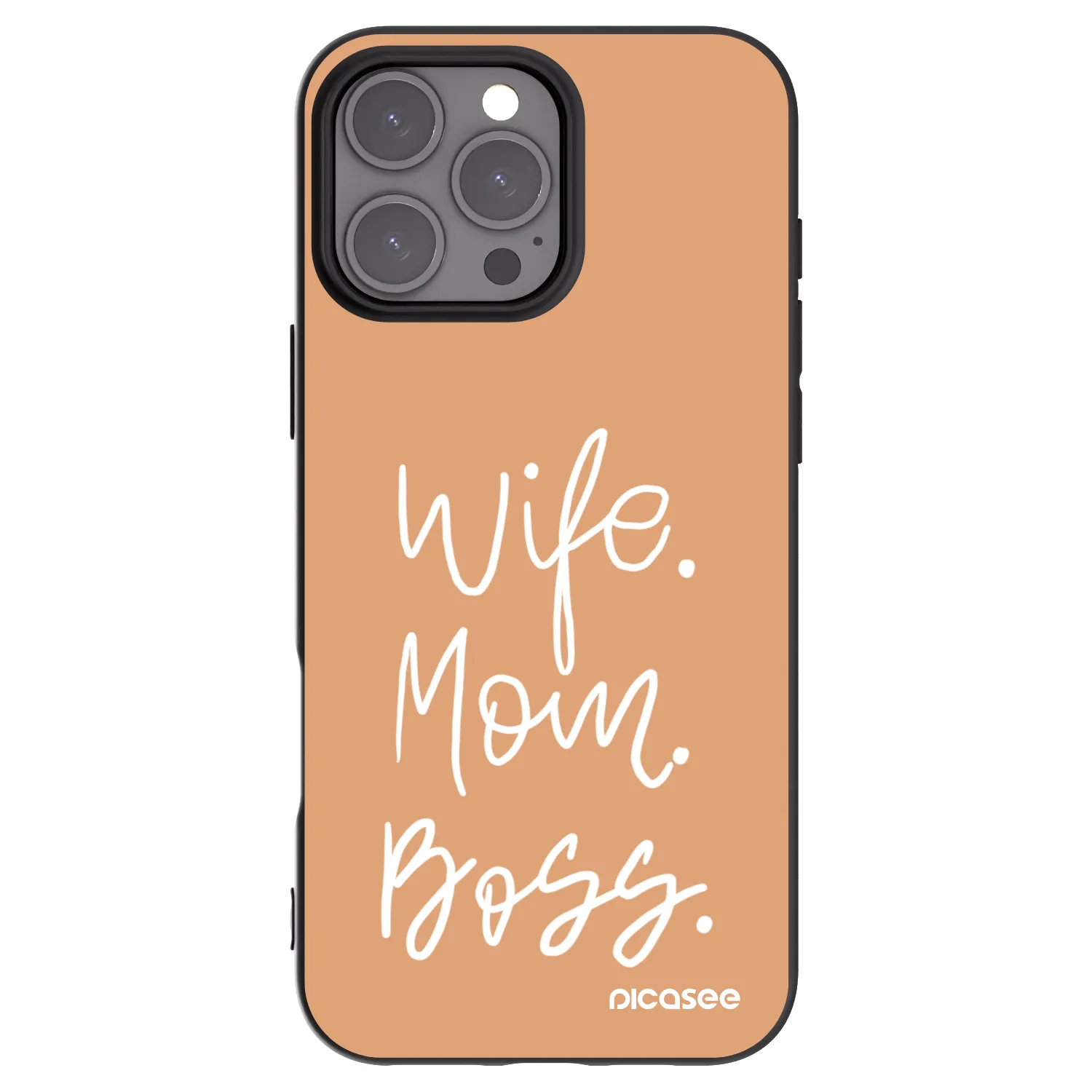 Picasee crna silikonska maskica za Apple iPhone 16 Pro Max - Boss Mama