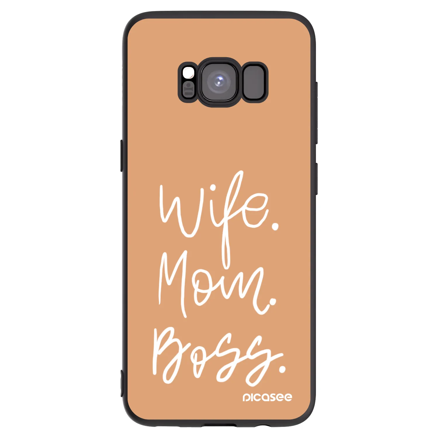 Picasee crna silikonska maskica za Samsung Galaxy S8 G950F - Boss Mama