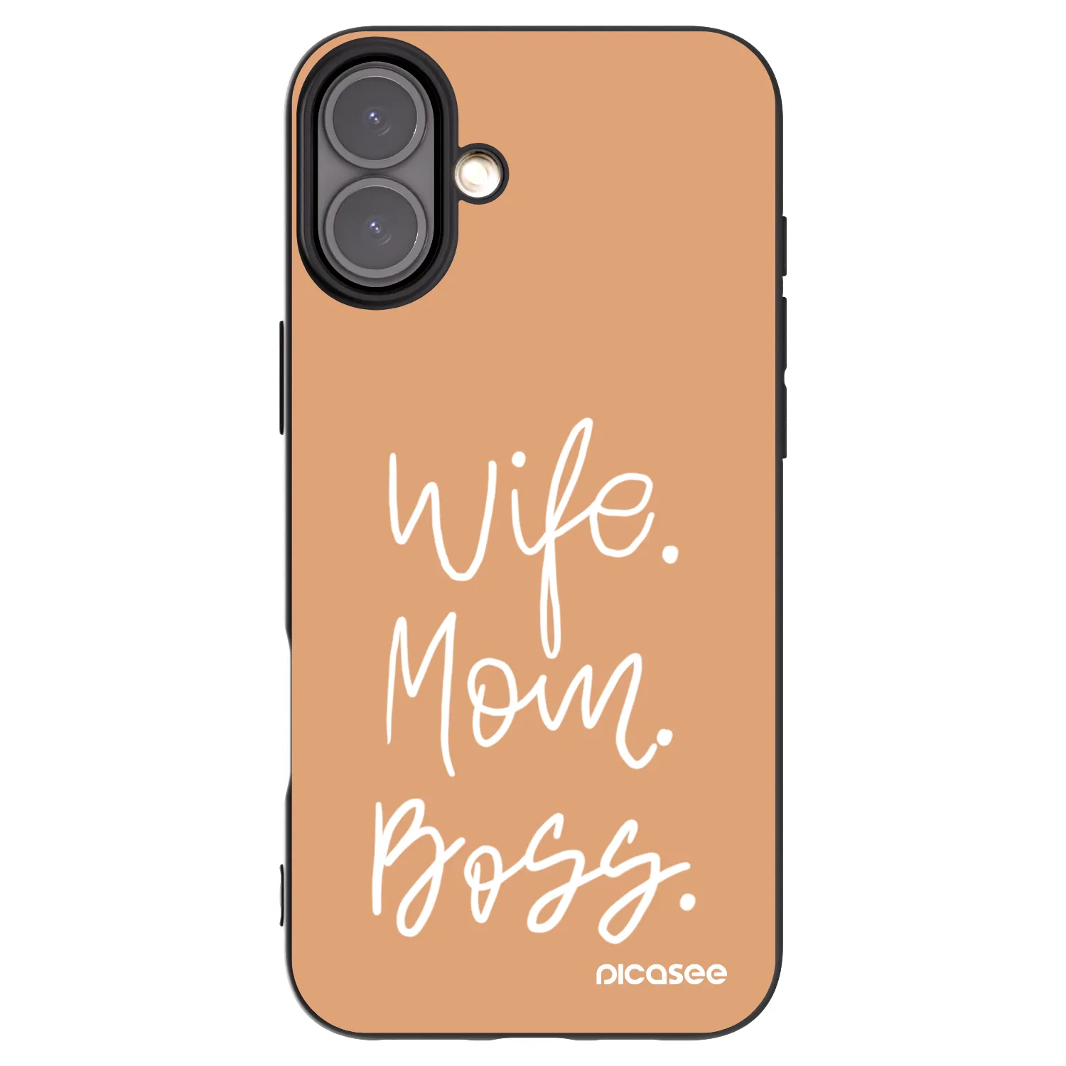 Picasee crna silikonska maskica za Apple iPhone 16 Plus - Boss Mama