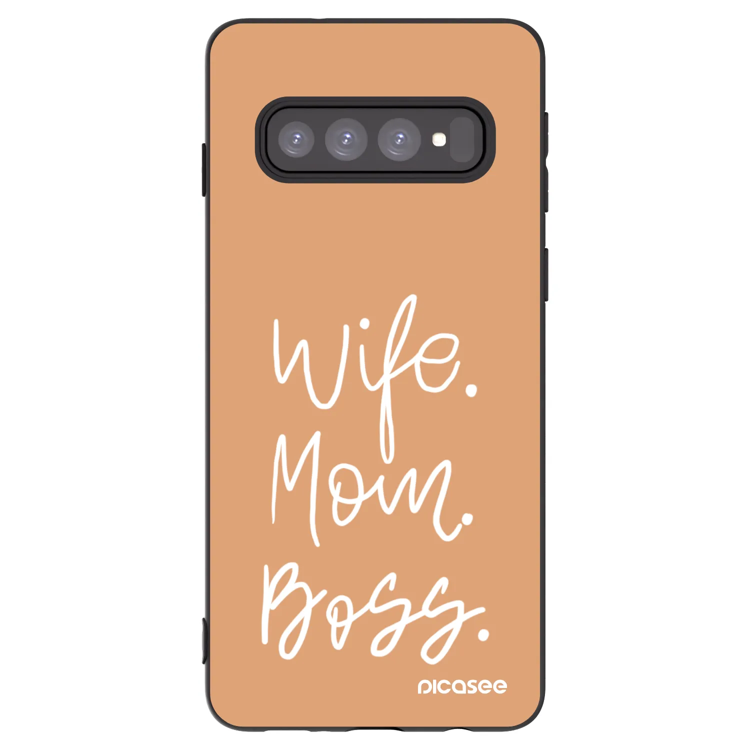 Picasee crna silikonska maskica za Samsung Galaxy S10 G973 - Boss Mama