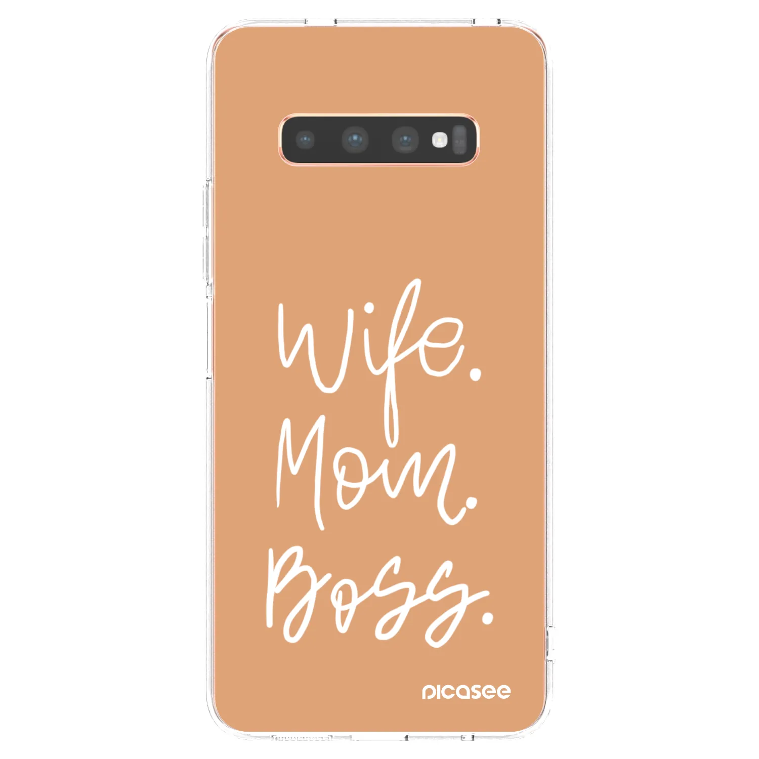 Picasee silikonska prozirna maskica za Samsung Galaxy S10 Plus G975 - Boss Mama