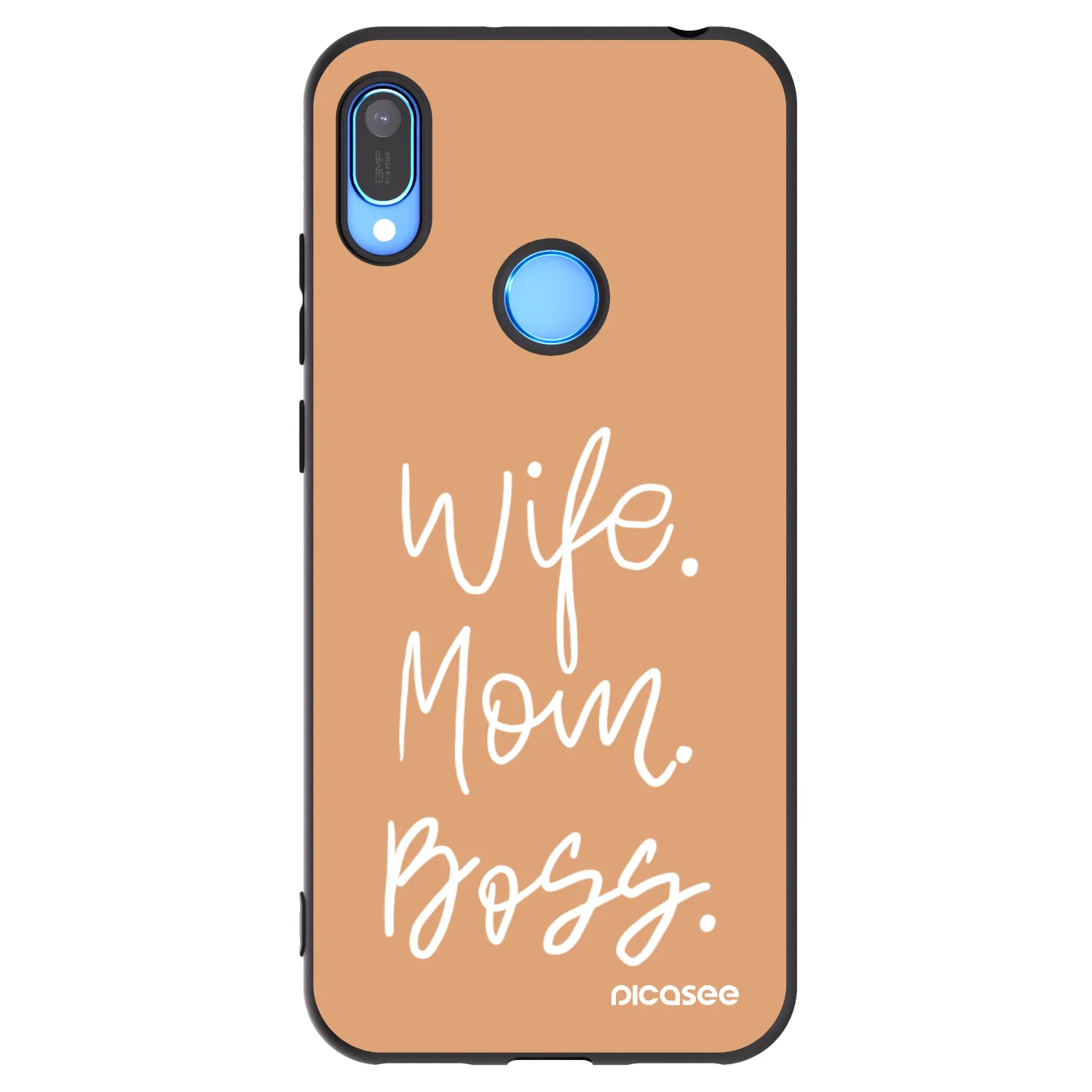 Picasee crna silikonska maskica za Huawei Y6 2019 - Boss Mama