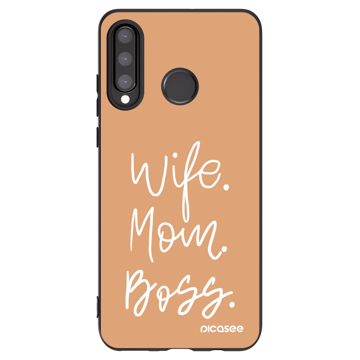 Picasee crna silikonska maskica za Huawei P30 Lite - Boss Mama