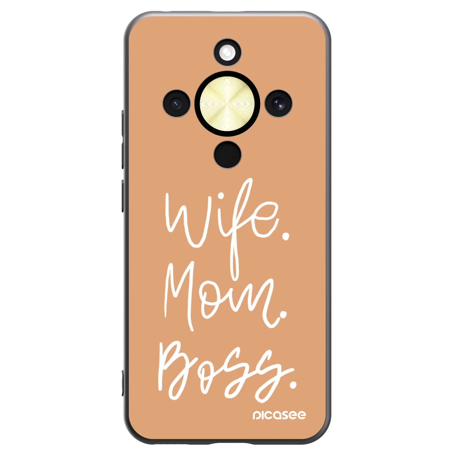 Picasee crna silikonska maskica za Honor Magic8 Lite 5G - Boss Mama