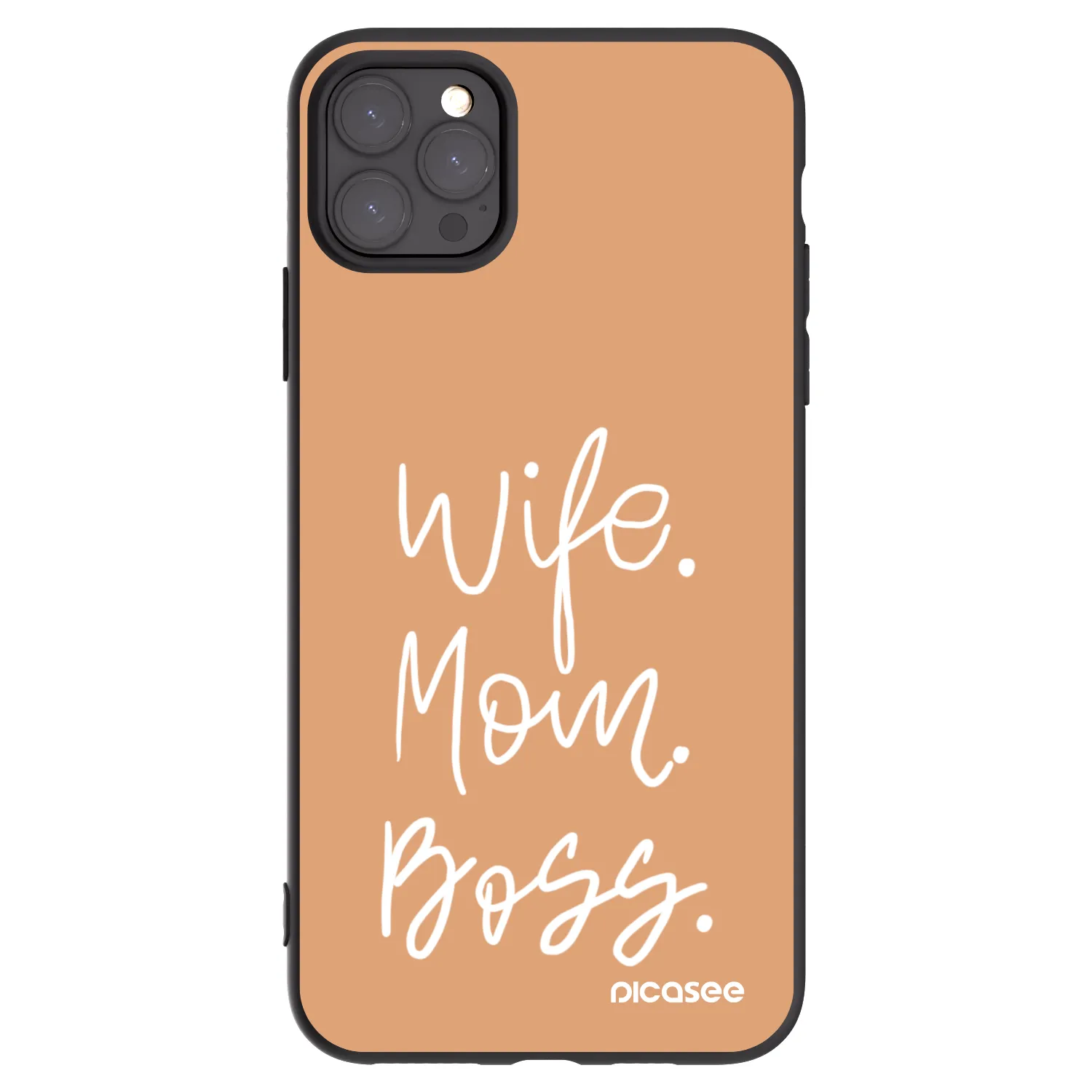 Picasee crna silikonska maskica za Apple iPhone 11 Pro Max - Boss Mama